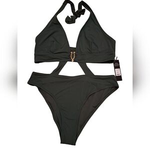 Fashion Nova Green Dreams Cutout One Piece Swimsuit 1X.